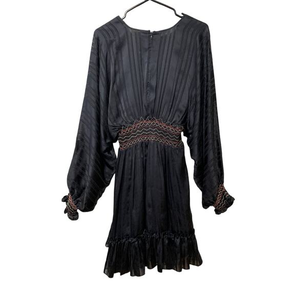 Ulla Johnson Odette Smocked Silk Midnight Mini Dress Size 2 - Picture 10 of 10